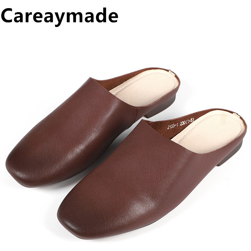 Summer Clothing Korea - Careaymade-Zapatillas de piel auténtica para mujer,