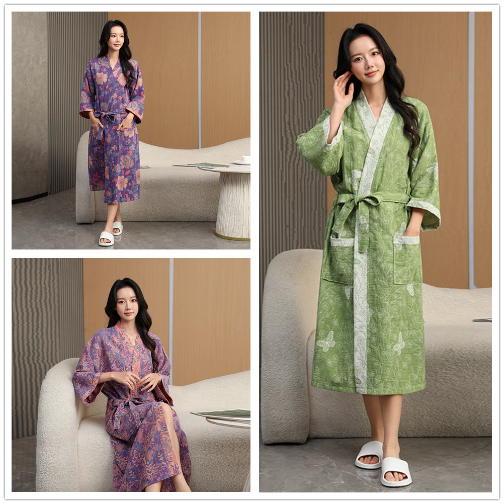 Summer Gauze Clothing - Bata de baño de gasa de