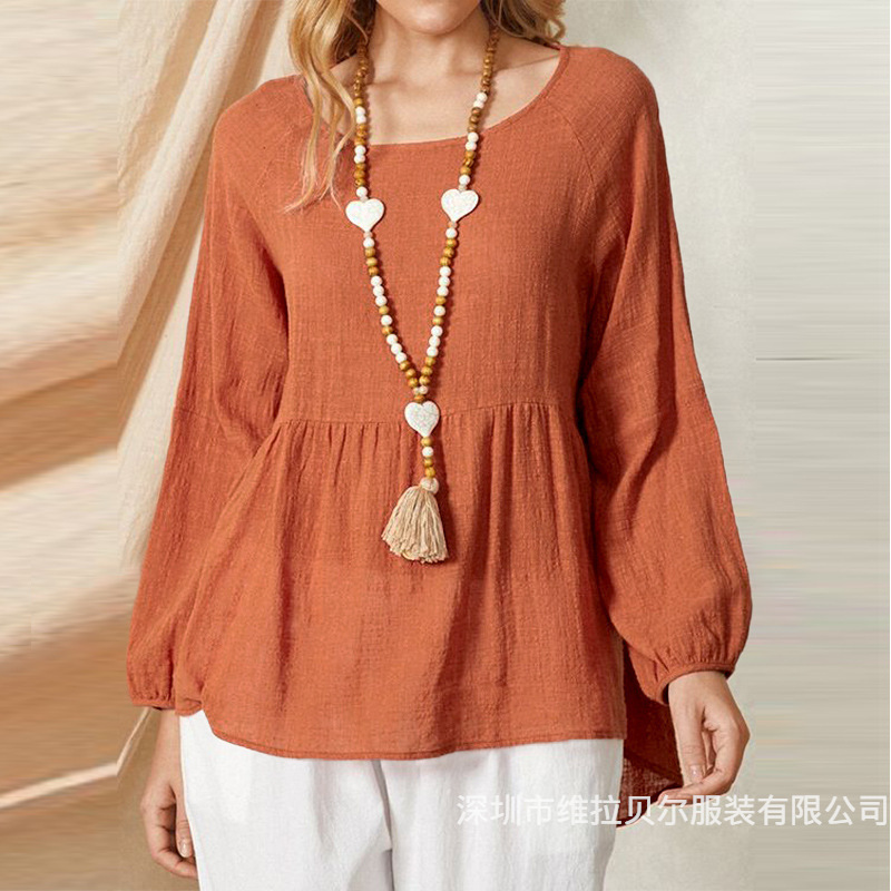 Summer Clothing Brands For Women - Camisa holgada de algodón y lino