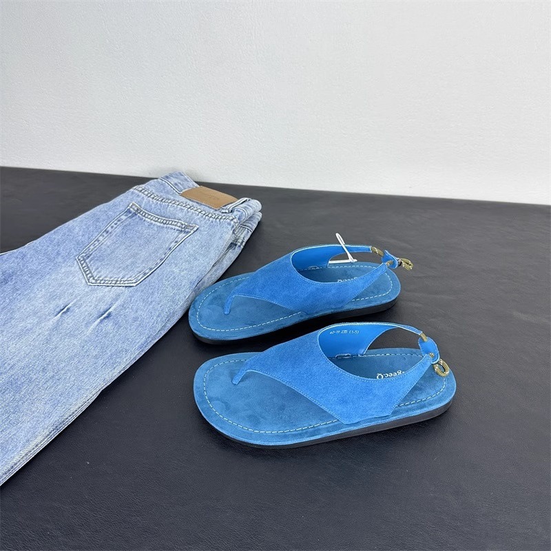 Summer Clothing Korea - Sandalias coreanas minimalistas de gamuza con