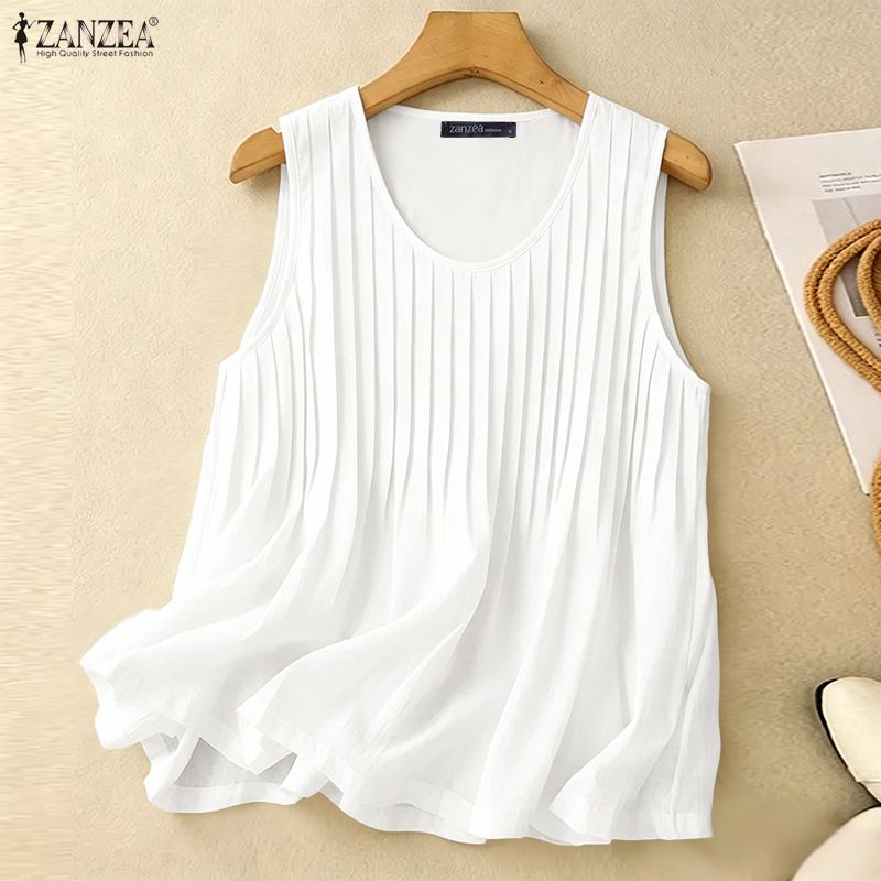 Summer Clothing Plus Size - ZANZEA Camiseta sin mangas de verano