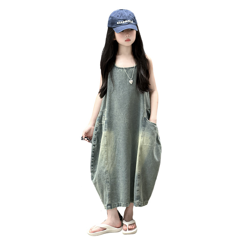 Summer Clothing Kids - Vintage azul niños niñas alta calidad