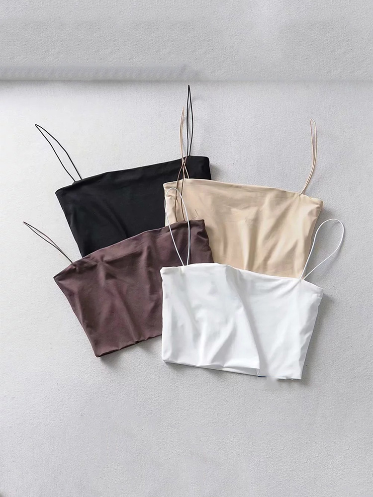 Summer Zara - Top corto sin mangas para mujer,