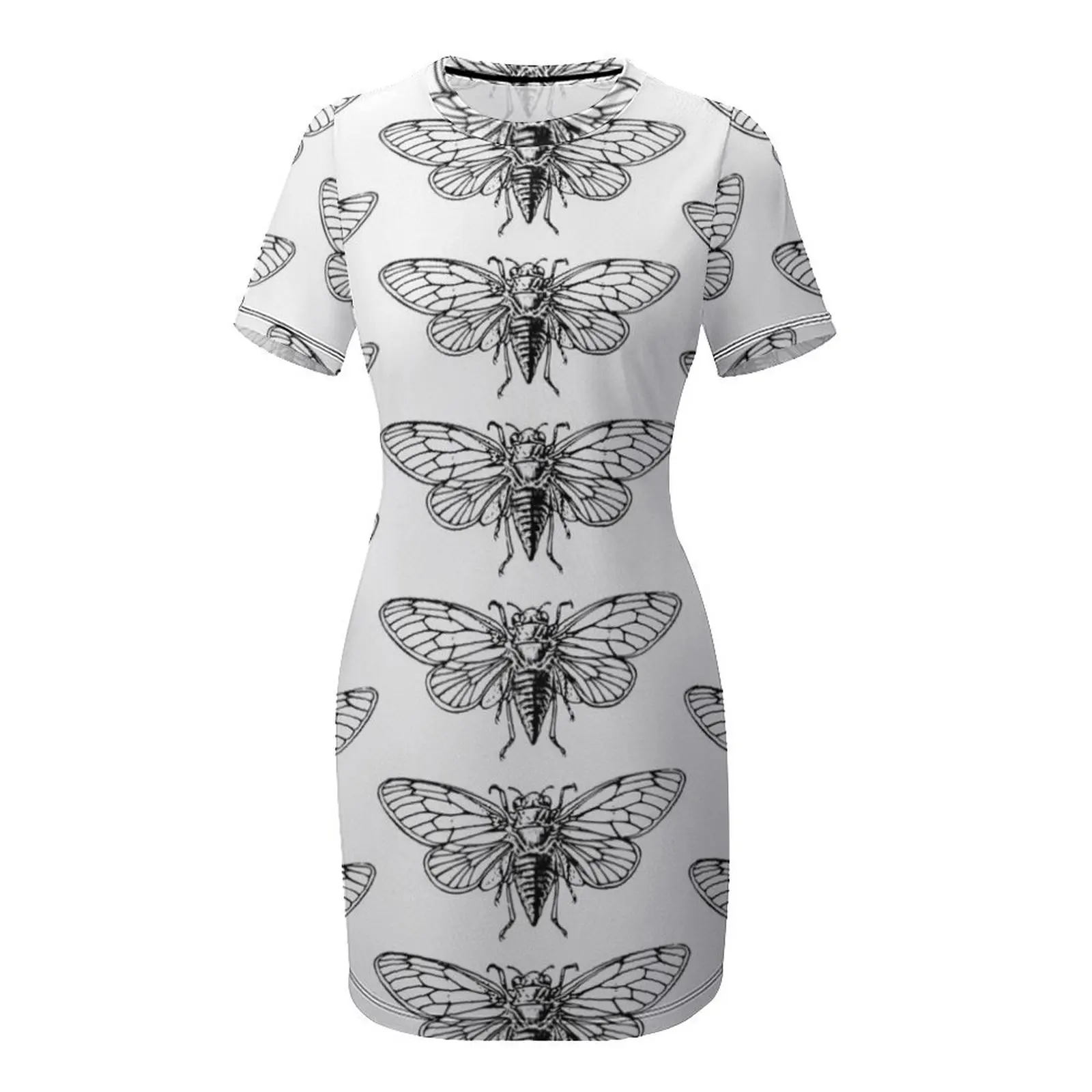 Vestido de manga corta con est - Summer Clothing Drawing reseña y precio