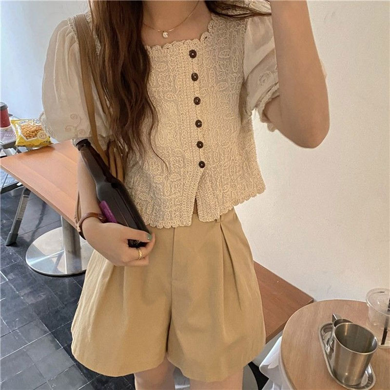 Camisas con cuello cuadrado de - Summer Clothing In French reseña y precio