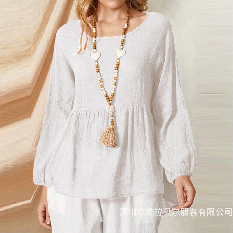 Camisa holgada de algodón y li - Summer Clothing Brands For Women reseña y precio