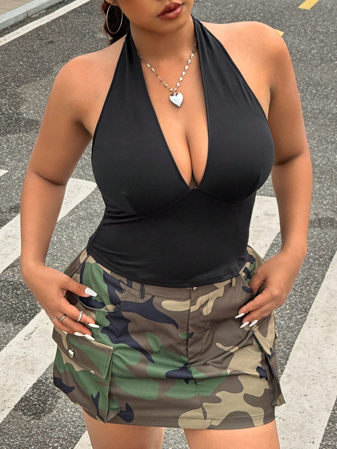 Nueva Moda, Color Sólido, Tall - Halter Neck Top reseña y precio