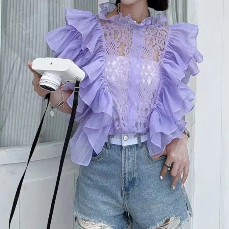 Blusa Vintage elegante de enca - Summer Clothing In French reseña y precio