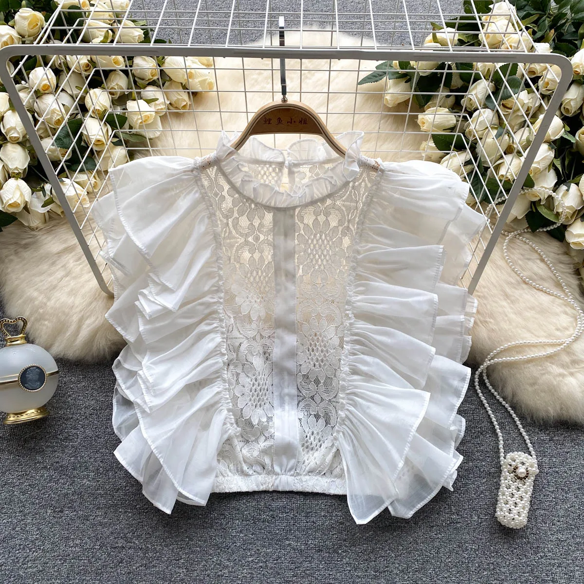 Blusa Vintage elegante de enca - Summer Clothing In French reseña y precio