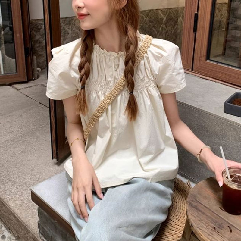 Camisas fruncidas de Color sól - Summer Clothing In French reseña y precio
