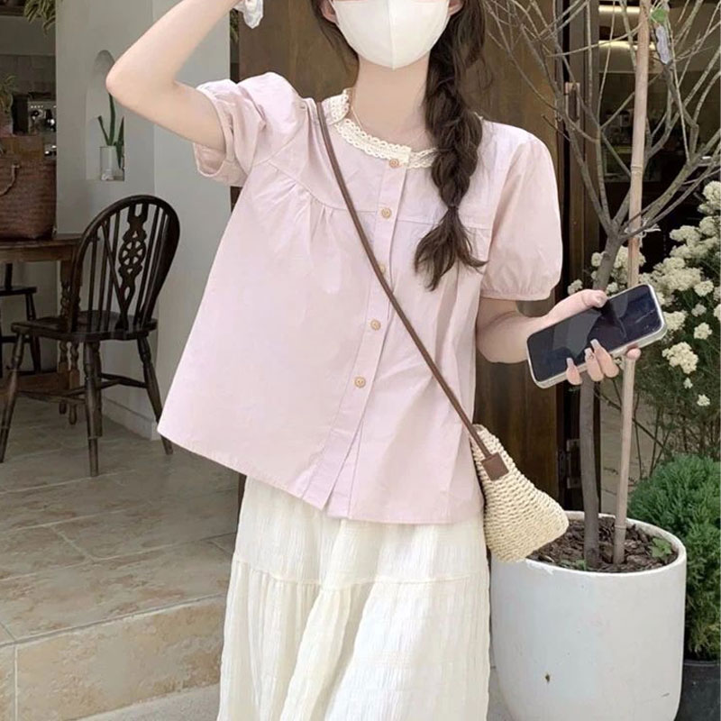 Camisas empalmadas de encaje a - Summer Clothing In French reseña y precio