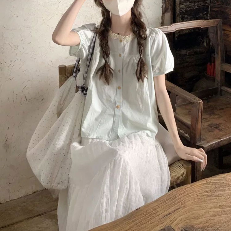 Camisas empalmadas de encaje a - Summer Clothing In French reseña y precio