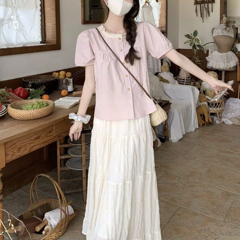 Camisas empalmadas de encaje a - Summer Clothing In French reseña y precio